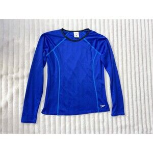 SPEEDO UV Protectection TurboDri Long Sleeve Swimshirt Adult Mens S Blue
